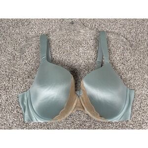 SOMA 570122776 Enhancing Shape Full Coverage‎ Lace Trim Bra 38D Mint Green